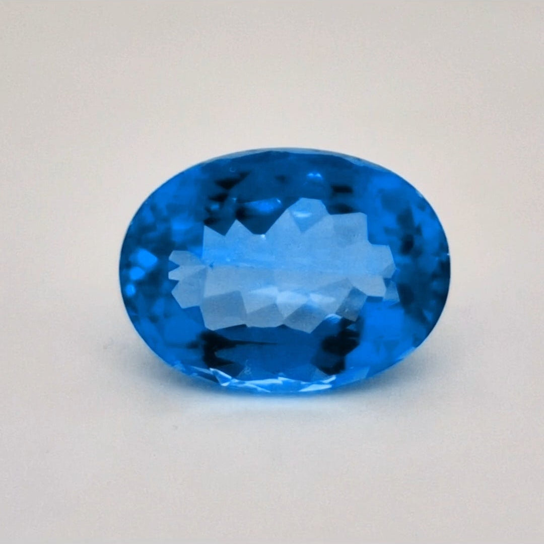 Natural Swiss Blue Topaz Faceted | Oval | 15x11mm - The LabradoriteKing