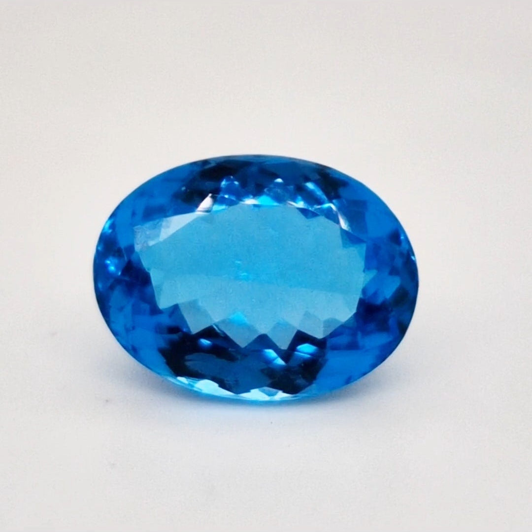 Natural Swiss Blue Topaz Faceted | Oval | 16x12mm - The LabradoriteKing