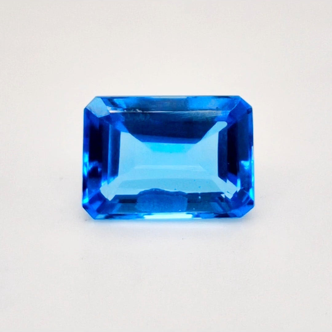 Natural Swiss Blue Topaz Faceted | Rectangle | 14x10mm - The LabradoriteKing