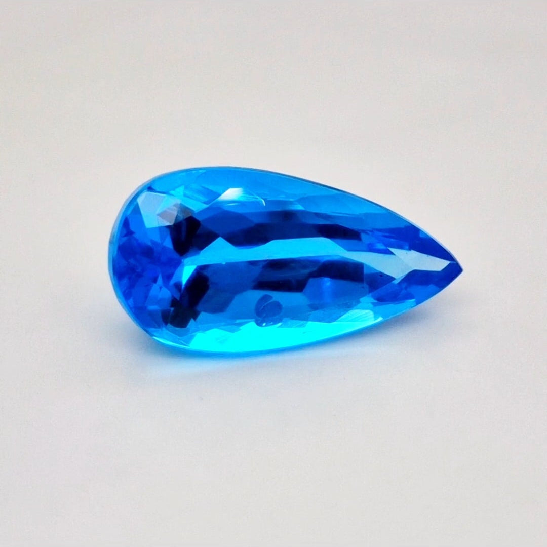 Natural Swiss Blue Topaz Faceted | Pear | 21x11mm - The LabradoriteKing