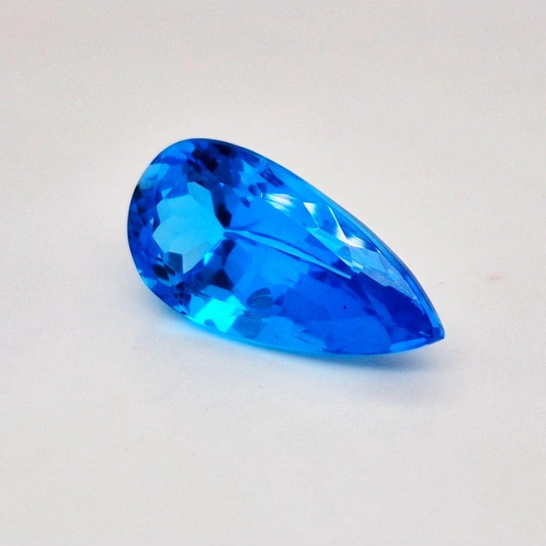 Natural Swiss Blue Topaz Faceted | Pear | 21x11mm - The LabradoriteKing