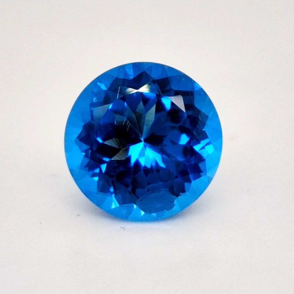 Natural Swiss Blue Topaz Faceted | Round | 13mm - The LabradoriteKing