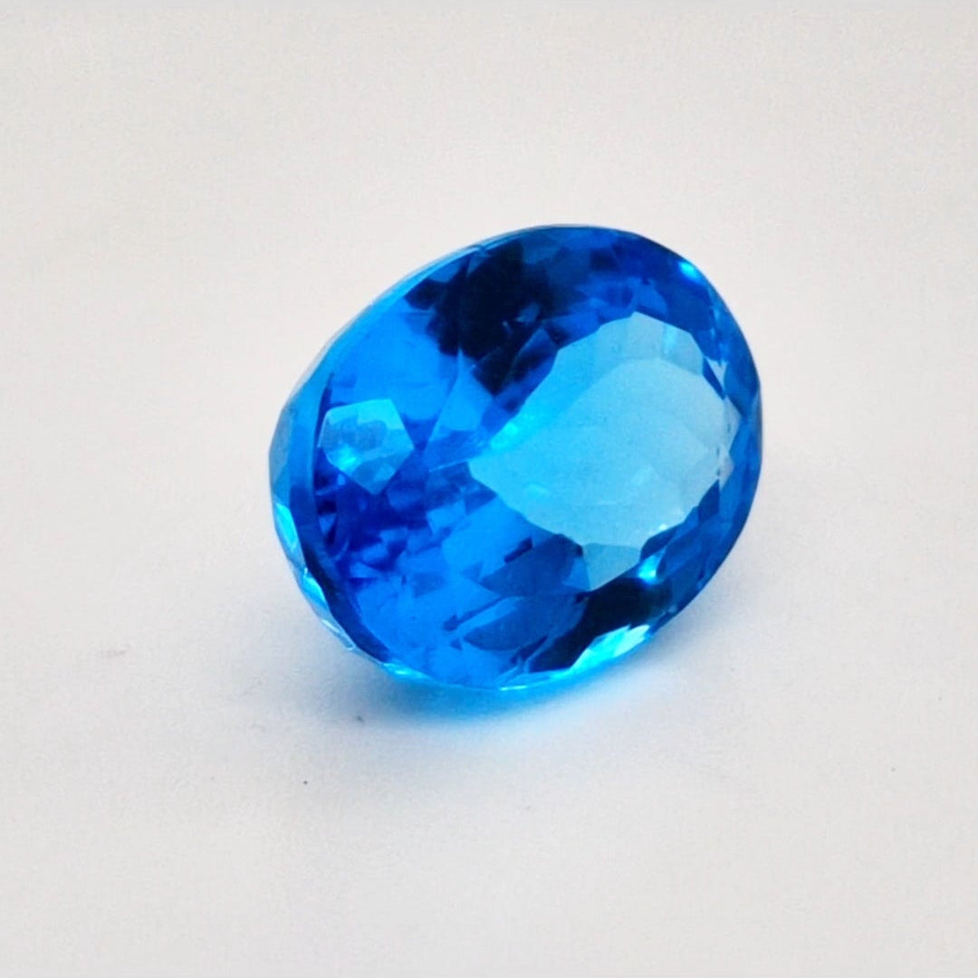 Natural Swiss Blue Topaz Faceted | Oval | 14x11mm - The LabradoriteKing