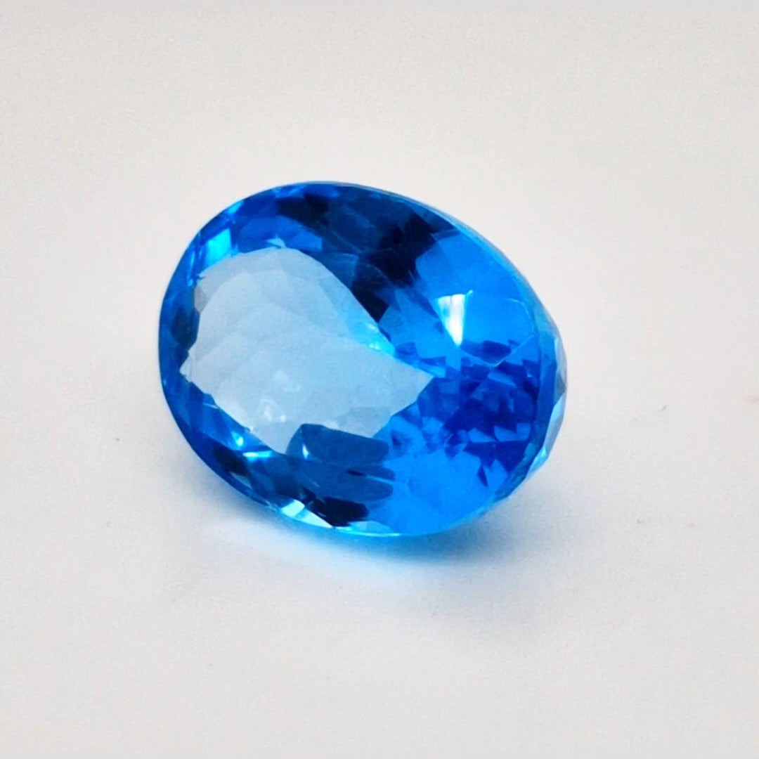 Natural Swiss Blue Topaz Faceted | Oval | 14x11mm - The LabradoriteKing