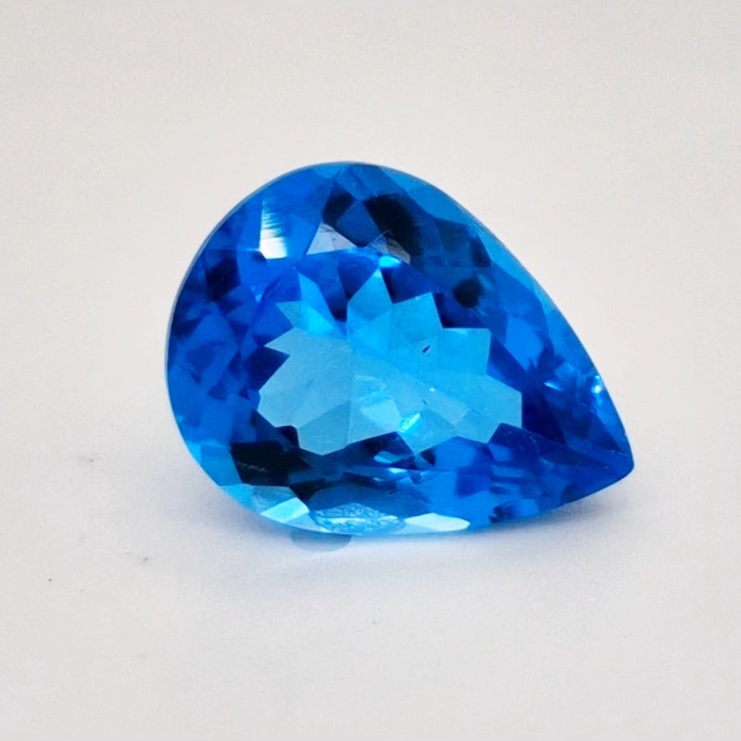 Natural Swiss Blue Topaz Faceted | Pear | 16x12mm - The LabradoriteKing