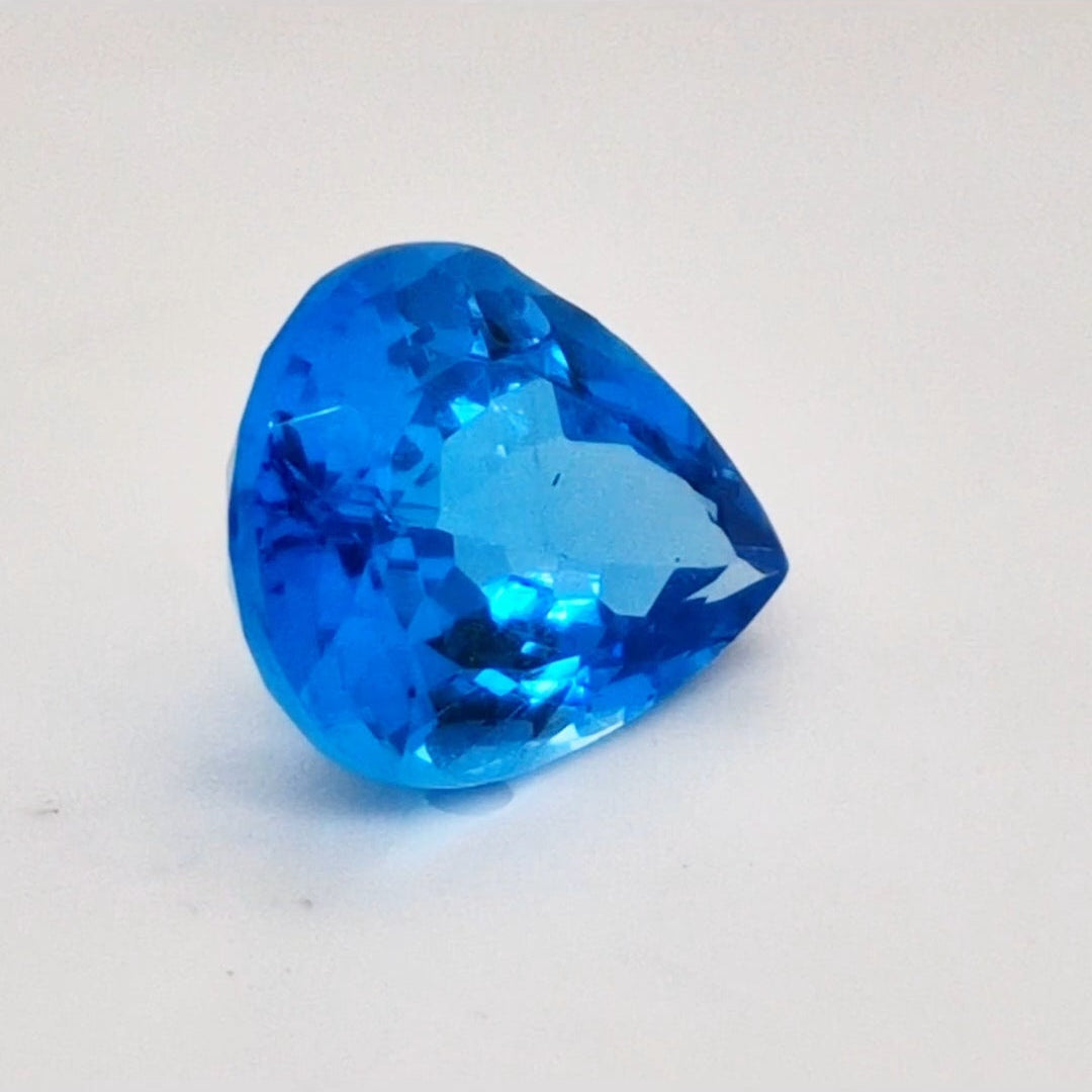 Natural Swiss Blue Topaz Faceted | Pear | 16x12mm - The LabradoriteKing