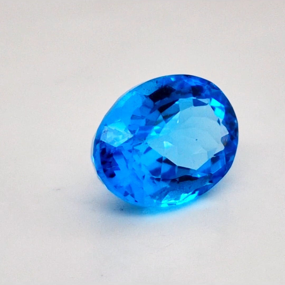 Natural Swiss Blue Topaz Faceted | Oval | 15x11mm - The LabradoriteKing