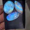 3Pcs Natural Rainbow Moonstone Cabochons | 34-40mm | Shape: Mix - The LabradoriteKing