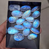 17Pcs Natural Rainbow Moonstone Cabochons | 16-21mm | Shape: Mix - The LabradoriteKing