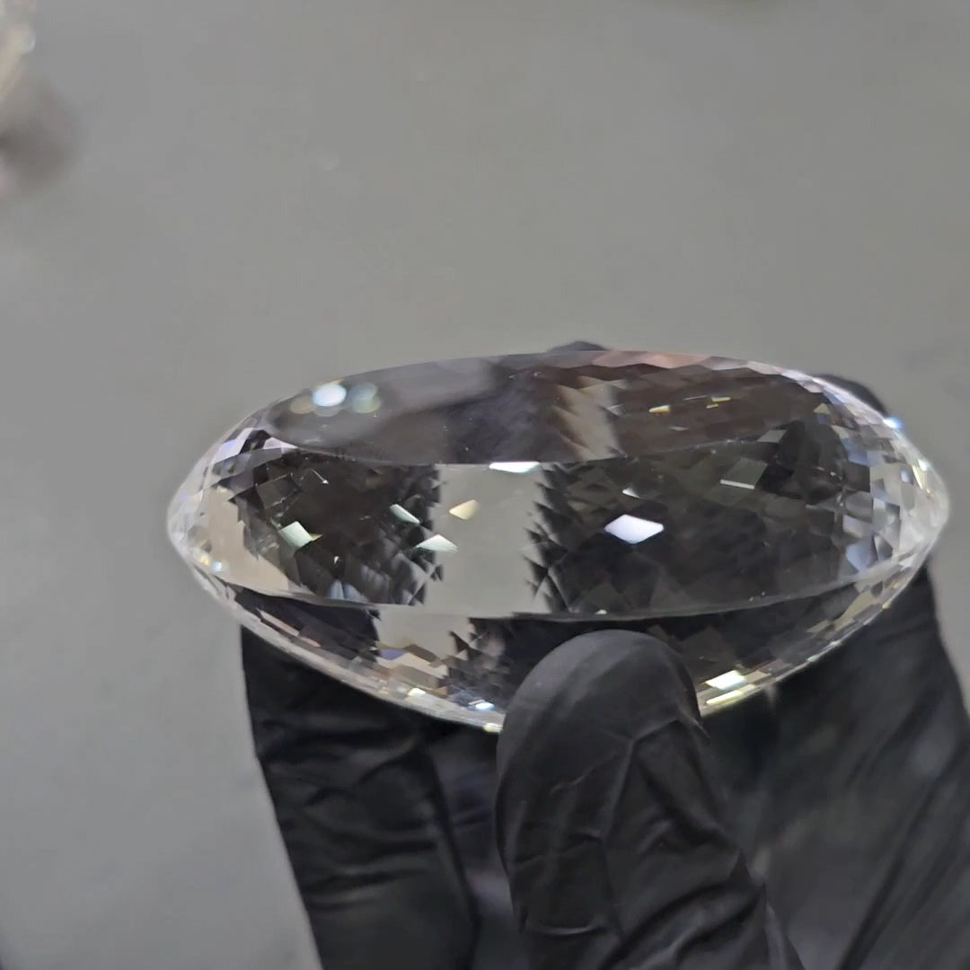 768Cts | Natural Jambo Clear Quartz Faceted | Oval | 75x43mm - The LabradoriteKing