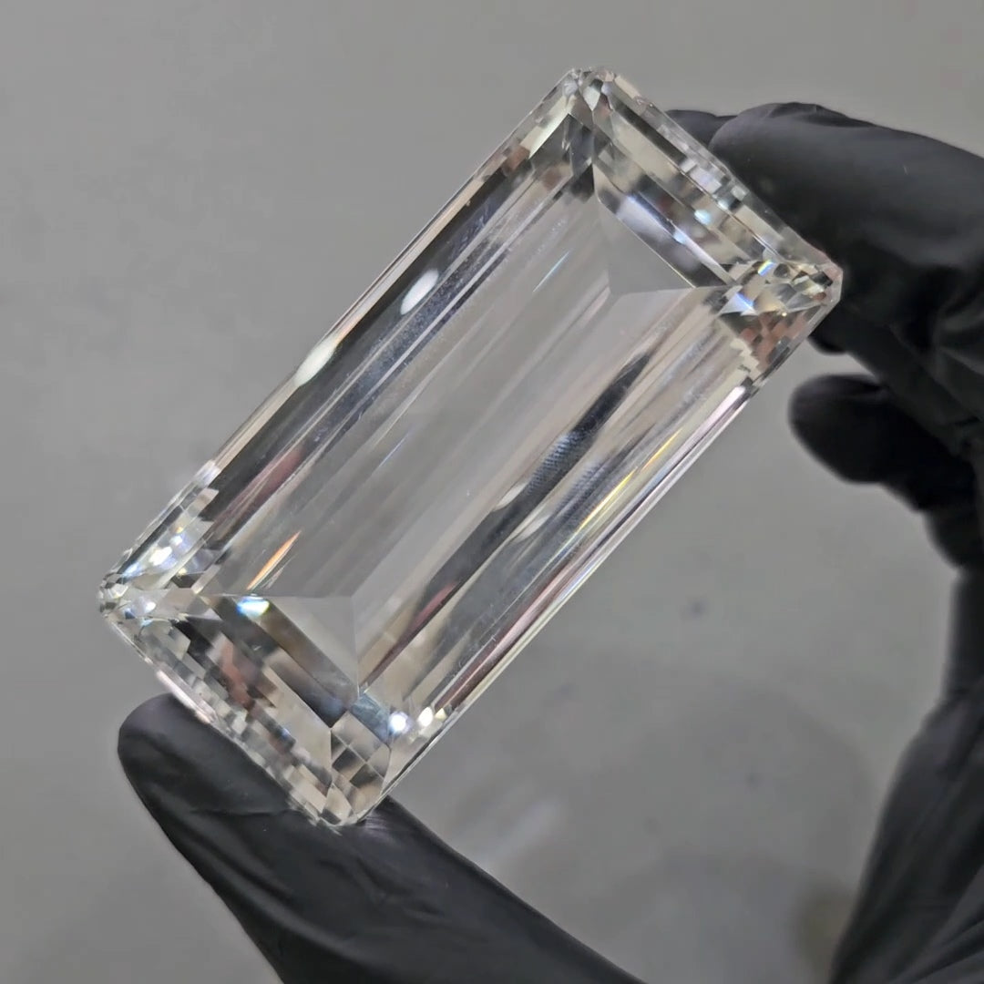 500Cts | Natural Jambo Clear Quartz Faceted | Rectangle | 69x32mm - The LabradoriteKing