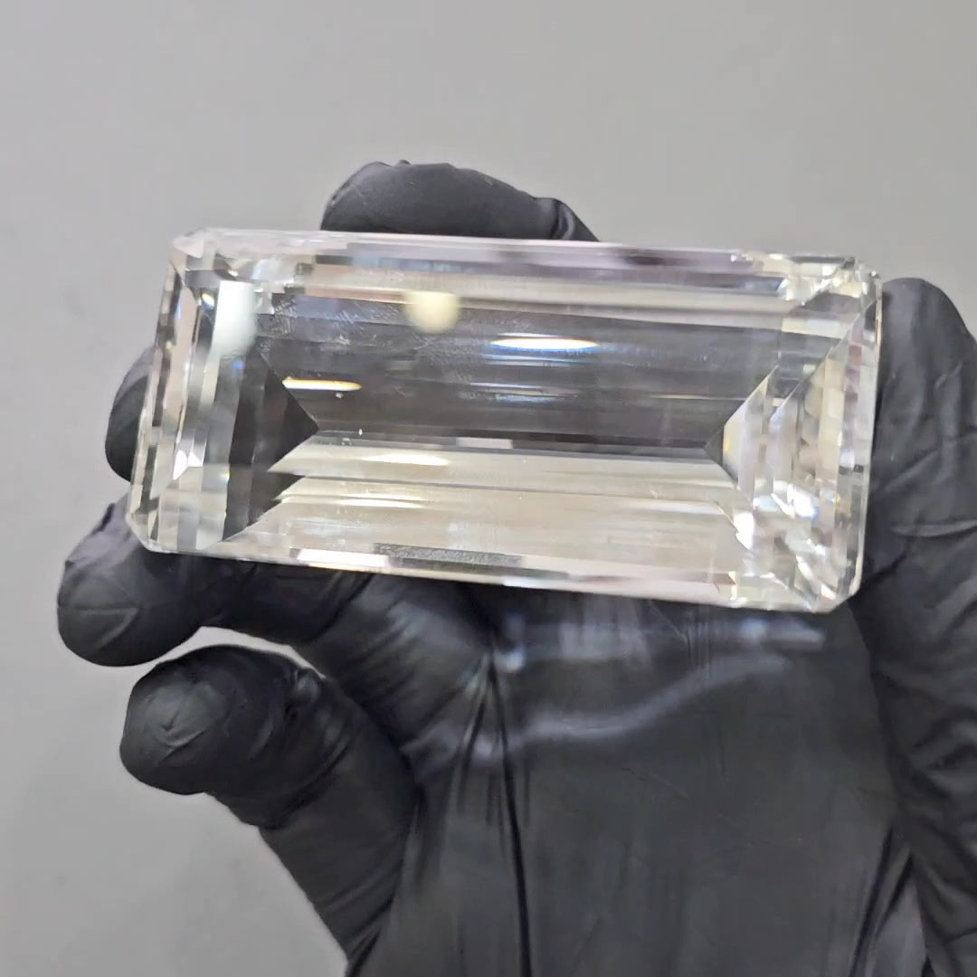500Cts | Natural Jambo Clear Quartz Faceted | Rectangle | 69x32mm - The LabradoriteKing
