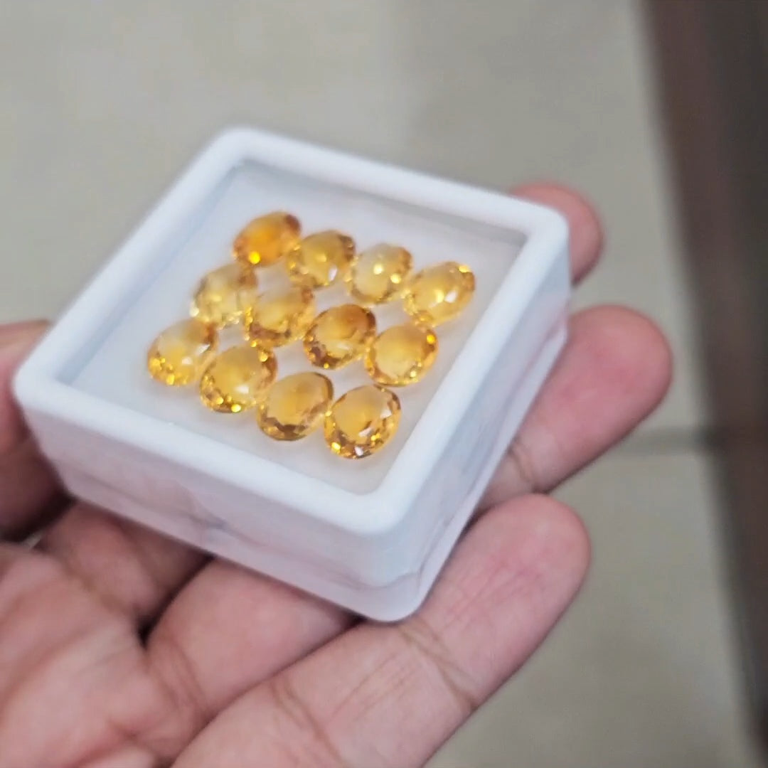 12Pcs Of Natural Citrine Faceted | Oval | Size: 10x8mm