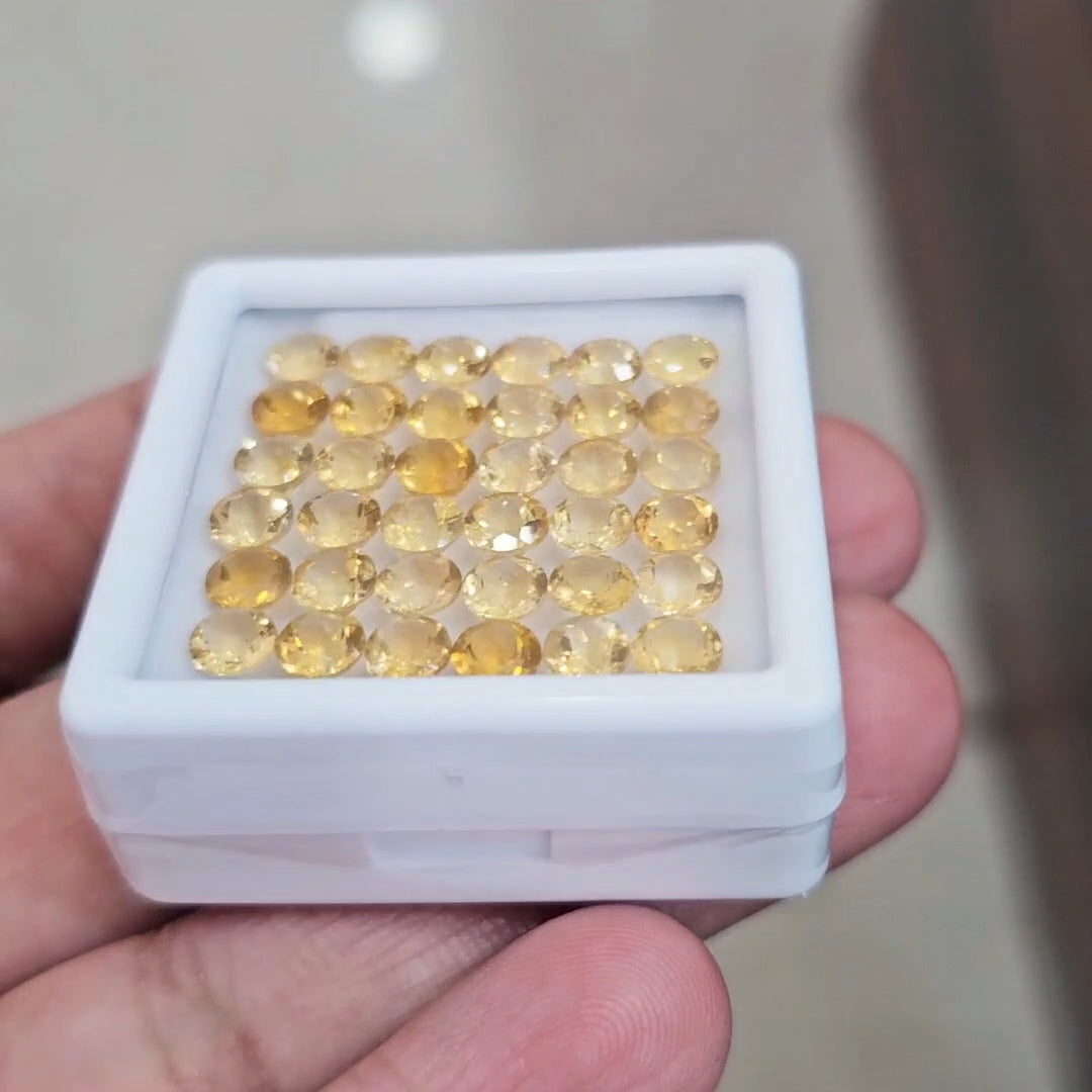 36Pcs Of Natural Citrine Faceted | Round | Size: 5mm