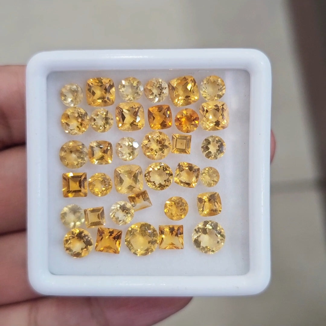 36Pcs Of Natural Citrine Faceted | Shape: Mix | Size: 4-8mm
