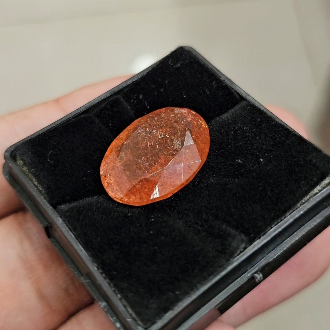1Pcs Natural Sunstone Faceted | Oval | Size: 20x15mm