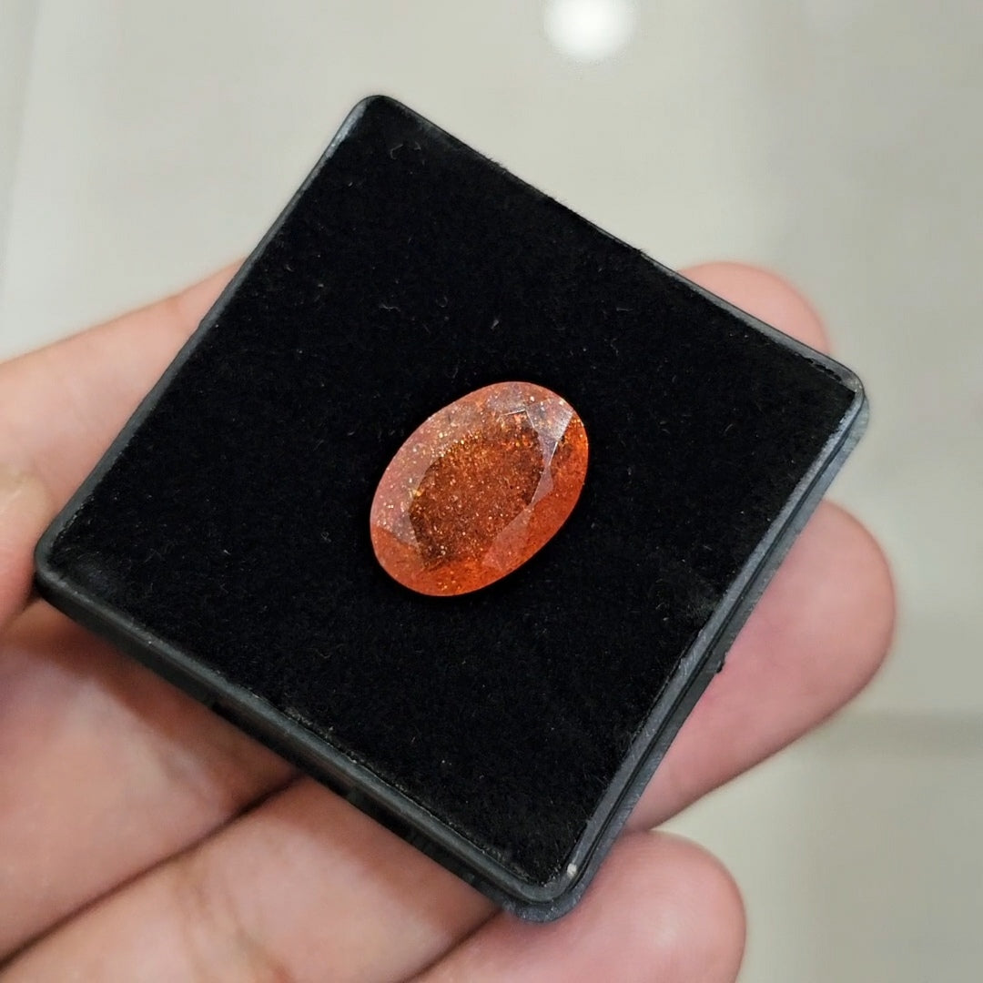 1Pcs Natural Sunstone Faceted | Oval | Size: 16x11mm