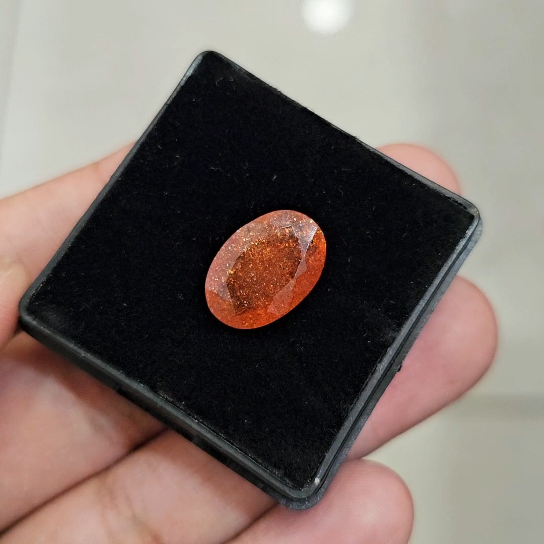 1Pcs Natural Sunstone Faceted | Oval | Size: 16x11mm