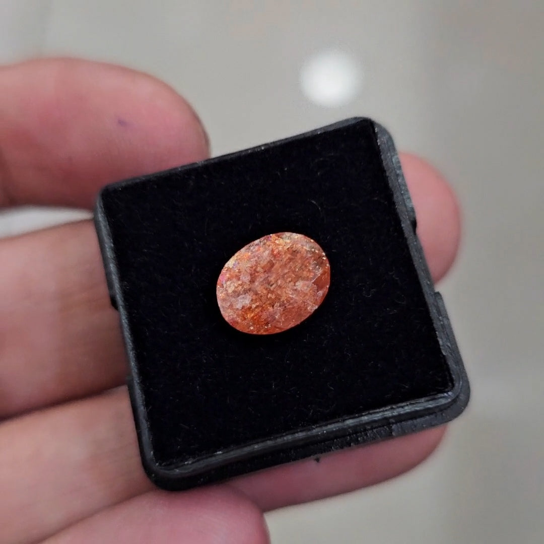 1Pcs Natural Sunstone Faceted | Oval | Size: 10x8mm