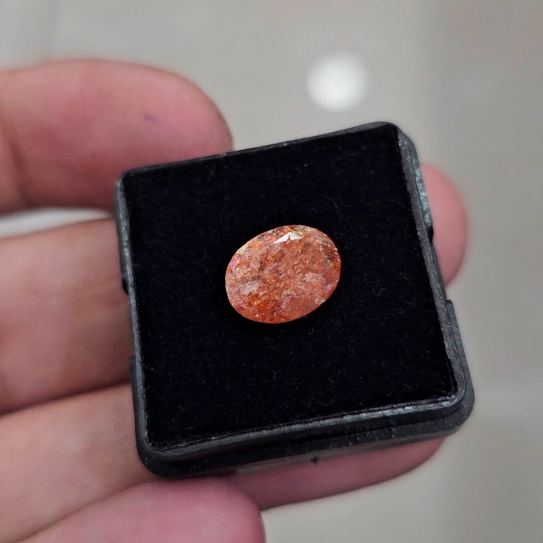1Pcs Natural Sunstone Faceted | Oval | Size: 10x8mm