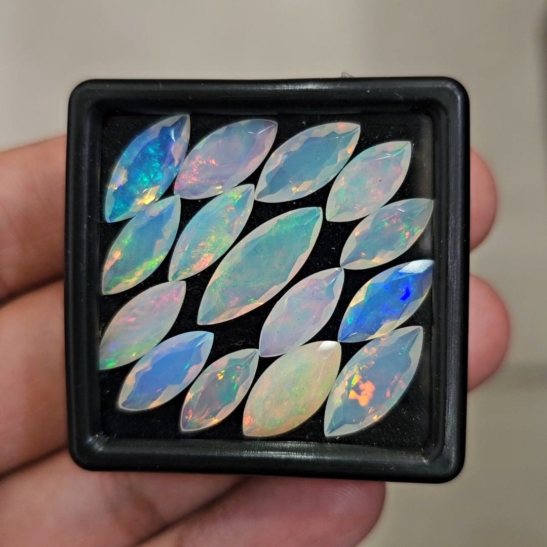 15Pcs Natural Ethiopian Opal Faceted | Marquise | 12-17mm