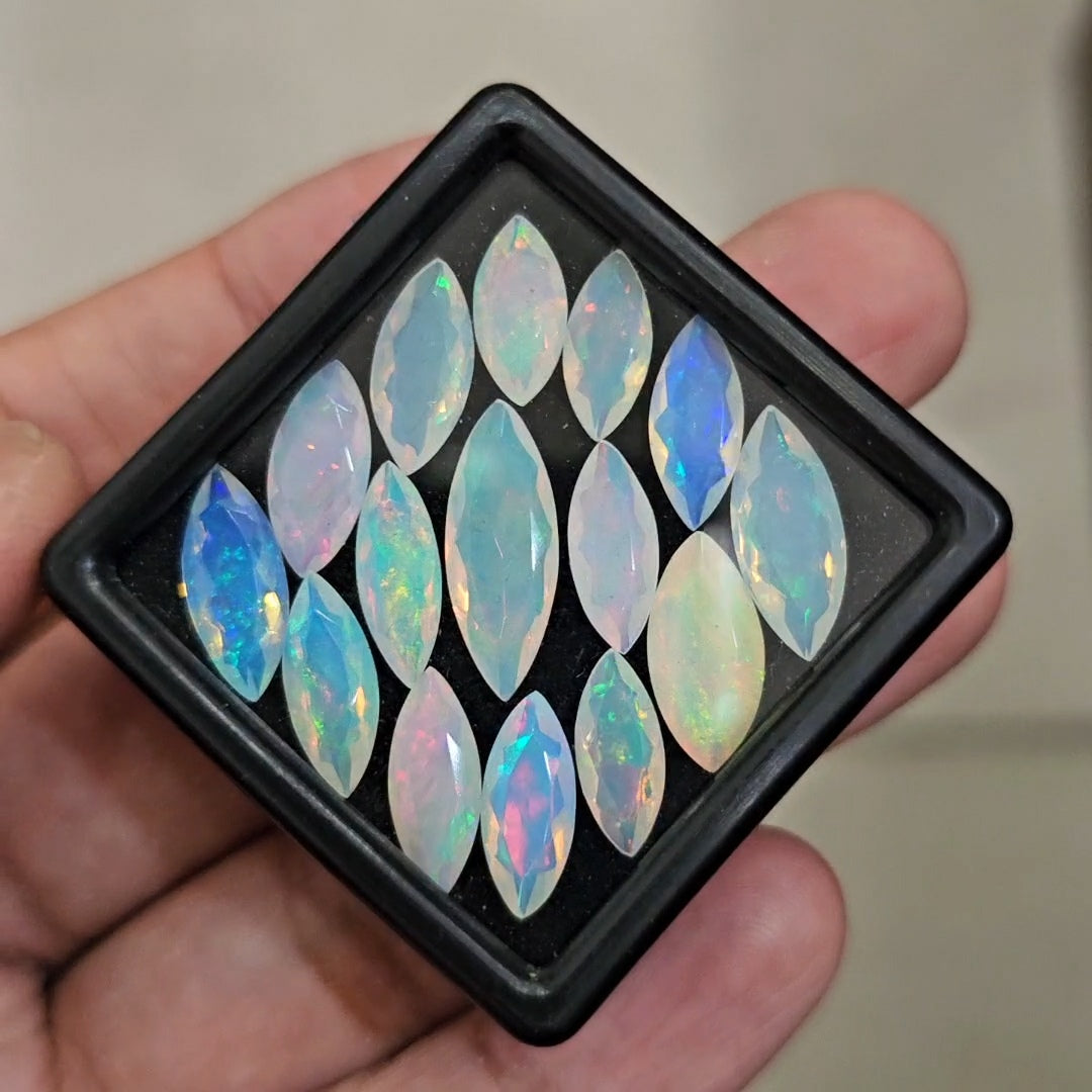 15Pcs Natural Ethiopian Opal Faceted | Marquise | 12-17mm