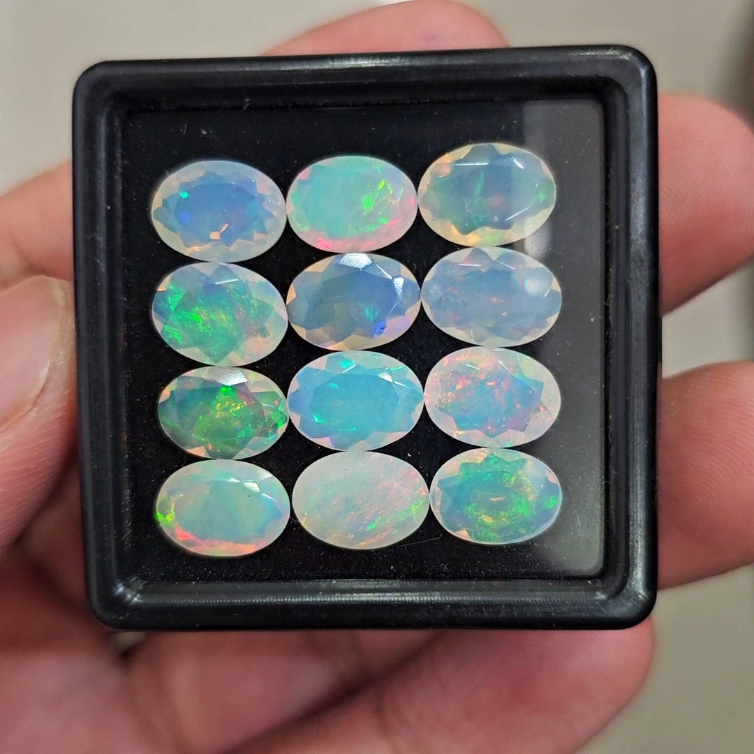 16Pcs Natural Ethiopian Opal Faceted | Oval | 10x7mm