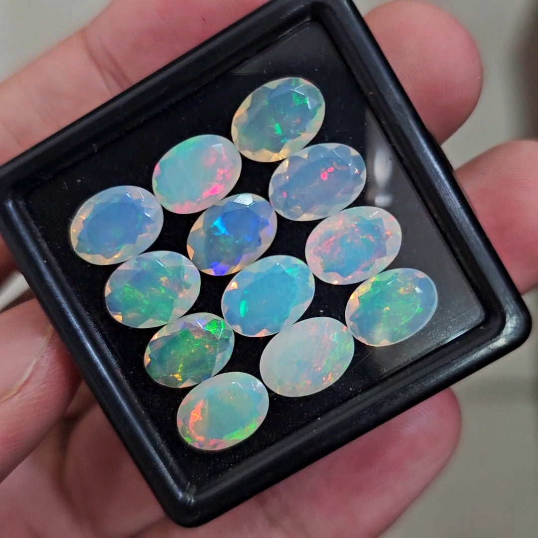 16Pcs Natural Ethiopian Opal Faceted | Oval | 10x7mm