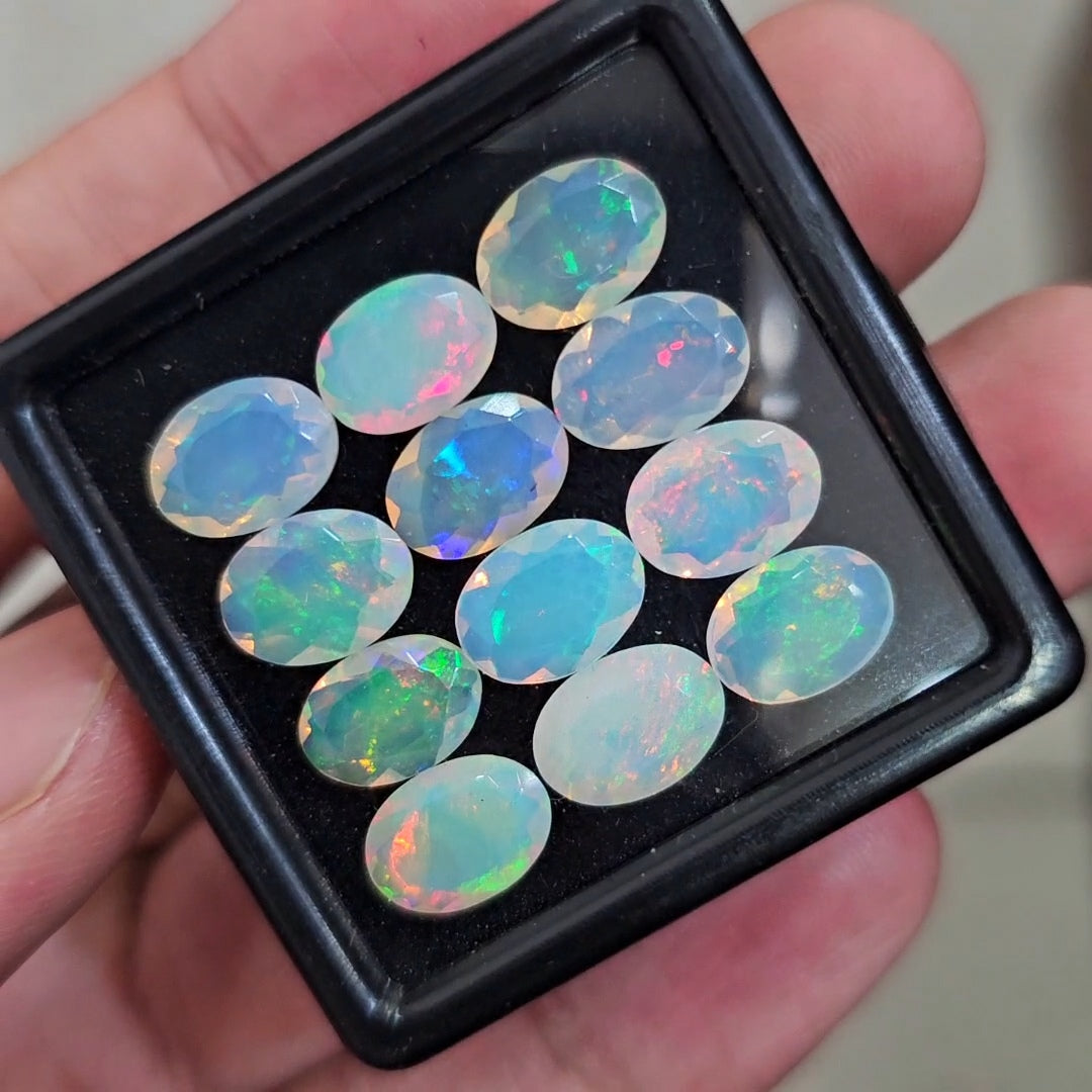 16Pcs Natural Ethiopian Opal Faceted | Oval | 10x7mm
