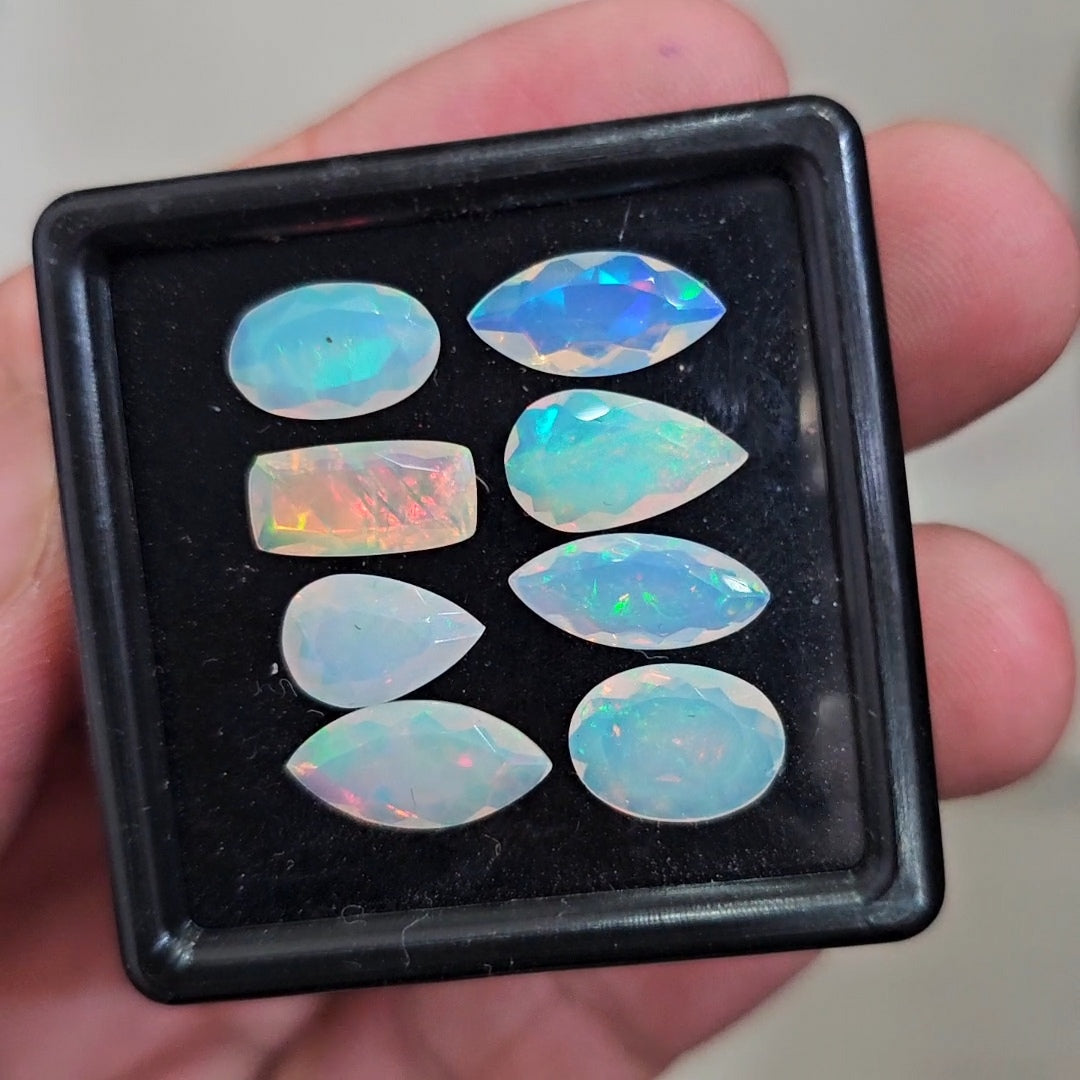 8Pcs Natural Ethiopian Opal Faceted | Mix Shape | 9-13mm