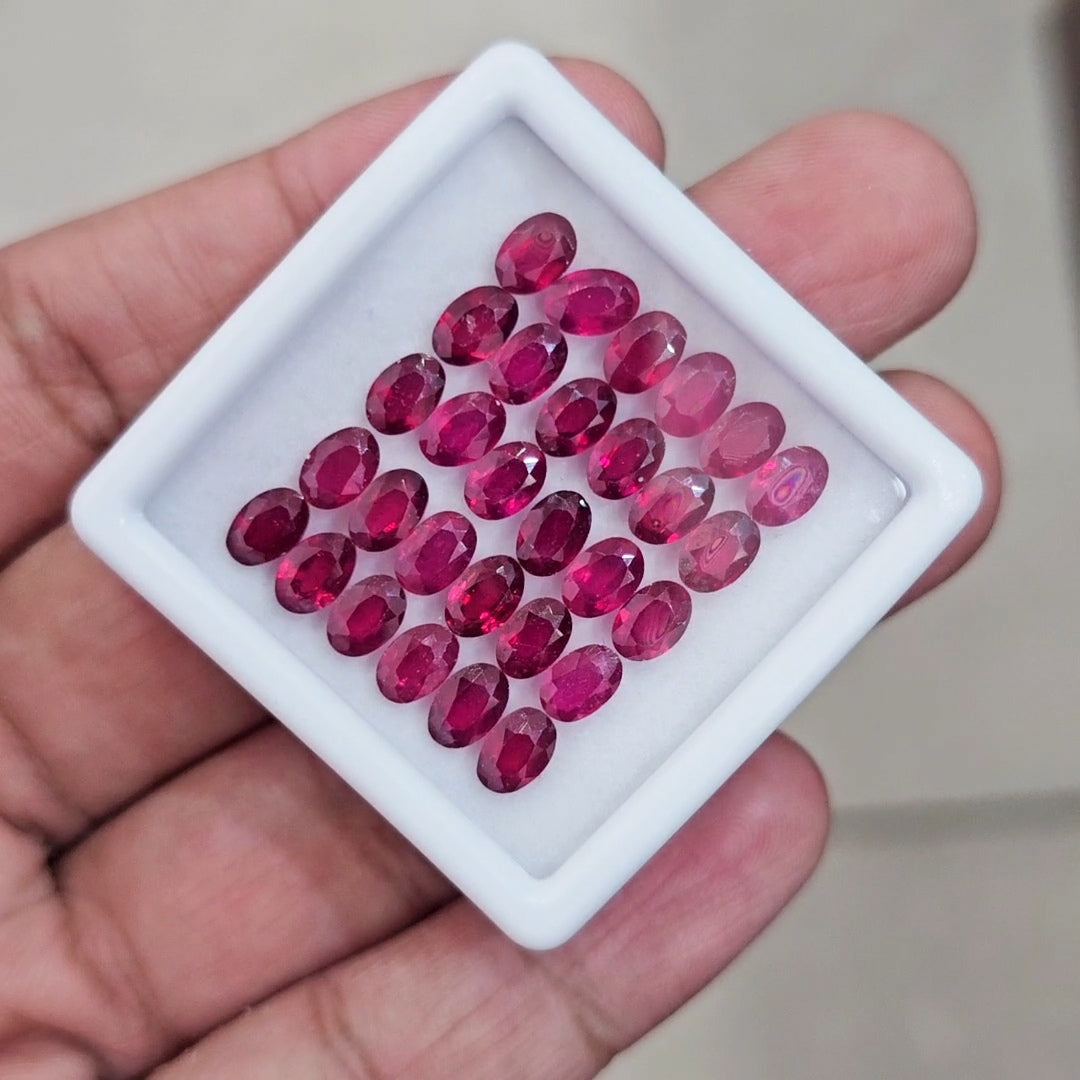 30Pcs Of Natural Ruby Faceted | Oval | Size: 6x4mm