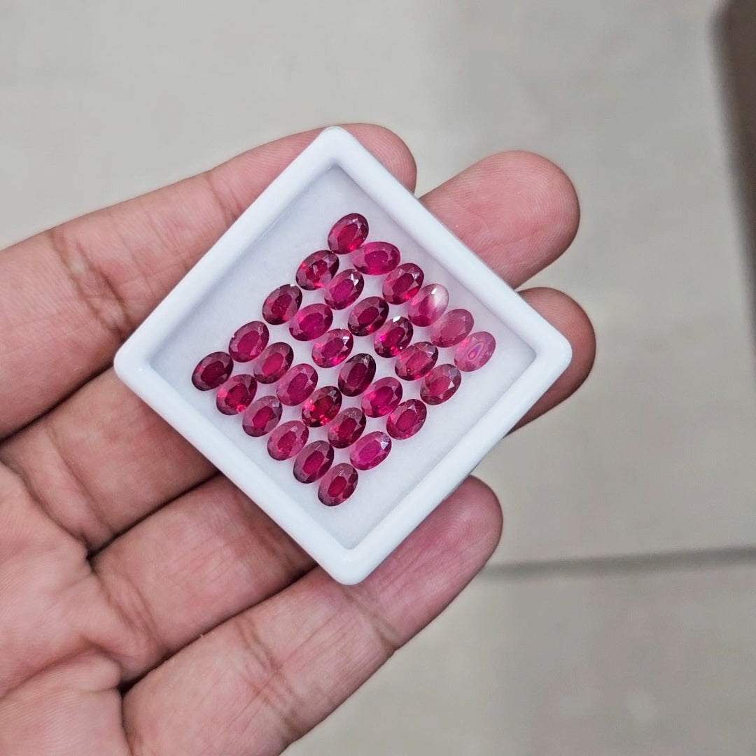 30Pcs Of Natural Ruby Faceted | Oval | Size: 6x4mm