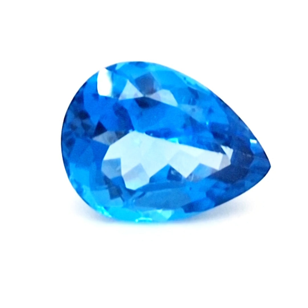 Natural Swiss Blue Topaz Faceted | Pear | 16x12mm