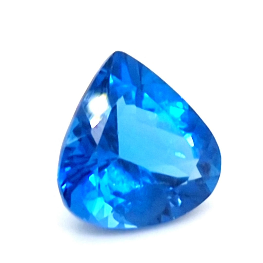 Natural Swiss Blue Topaz Faceted | Teardrop | 14x14mm