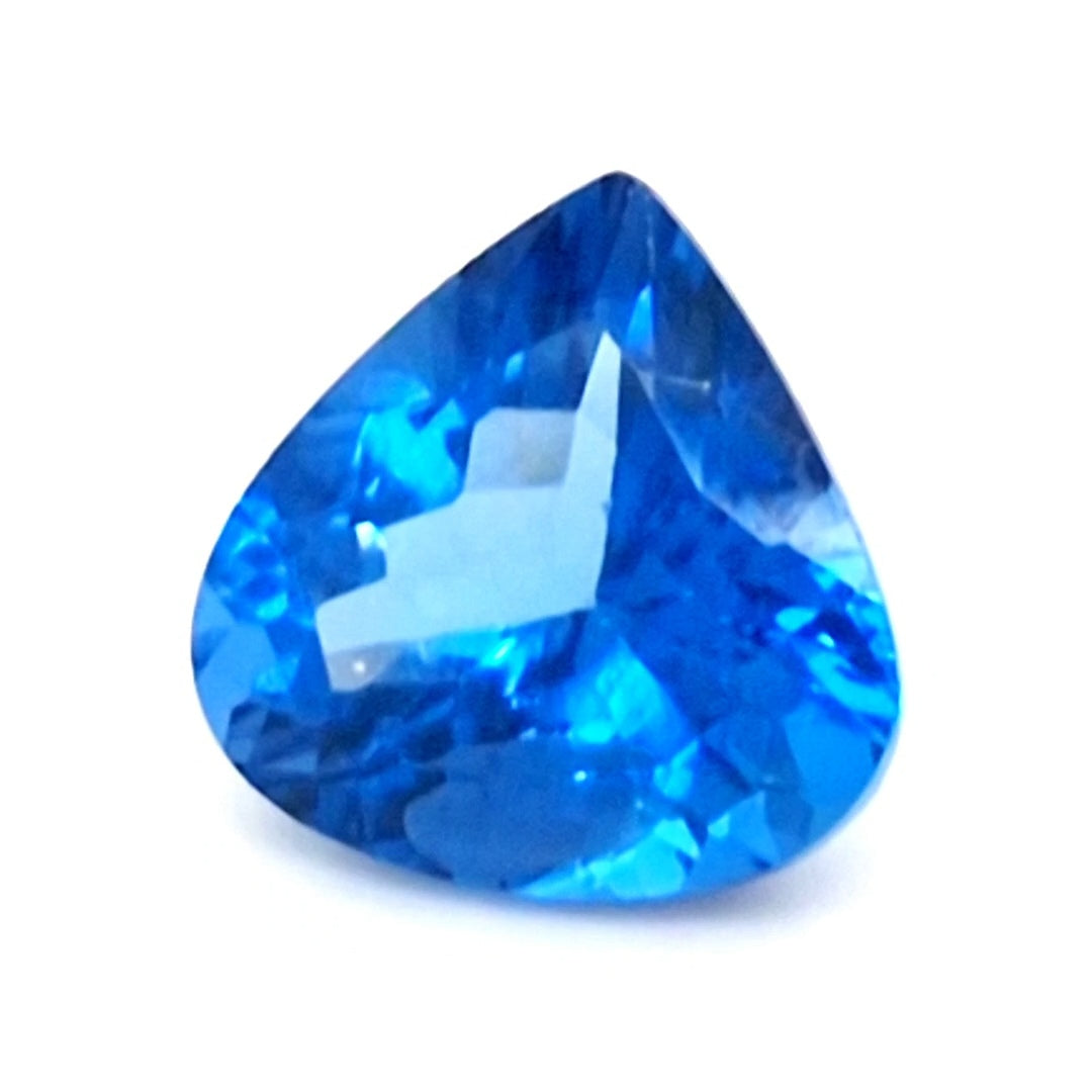 Natural Swiss Blue Topaz Faceted | Teardrop | 14x14mm