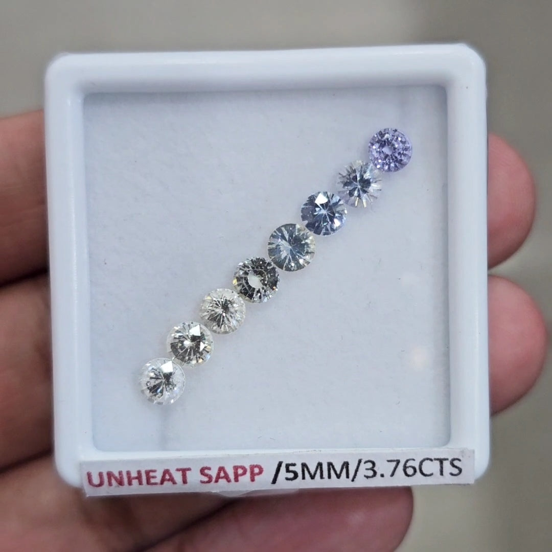 Box Of Natural Sri Lanka Unheated Sapphire  | 5mm | Round