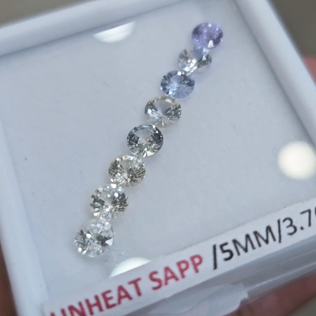 Box Of Natural Sri Lanka Unheated Sapphire  | 5mm | Round