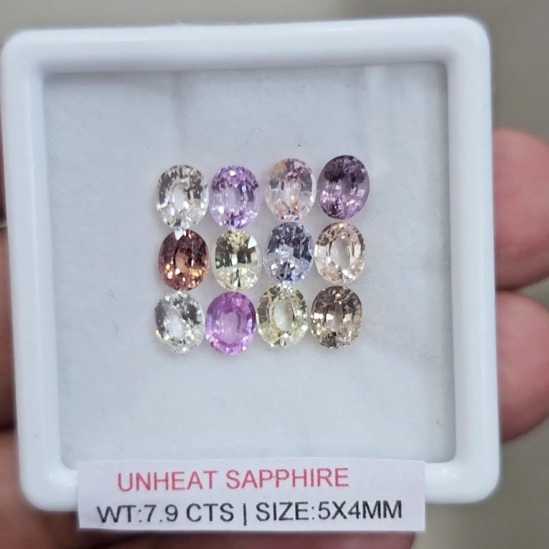Box Of Natural Sri Lanka Unheated Sapphire  | 5x4mm | Oval