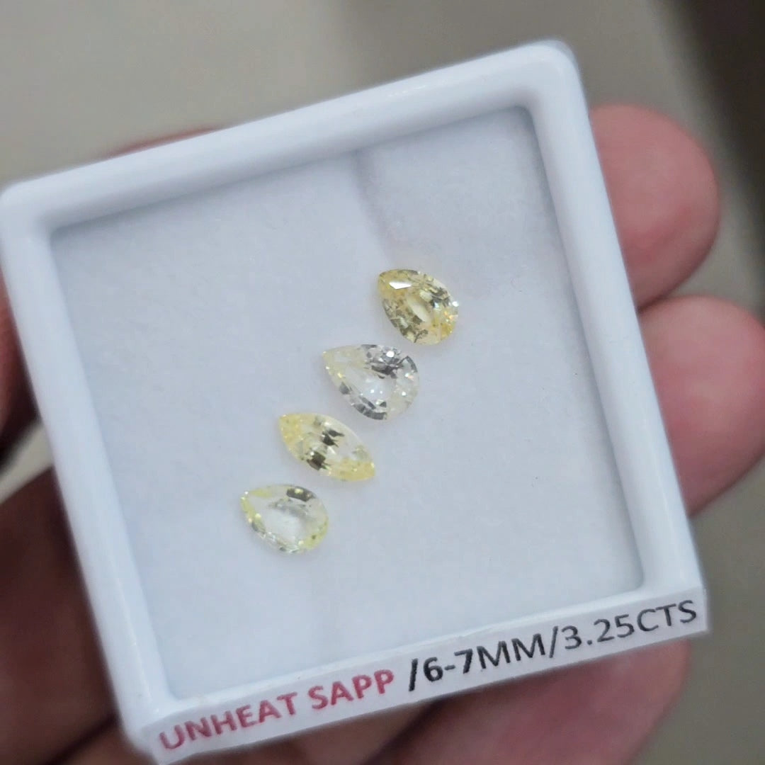 Box Of Natural Sri Lanka Unheated Sapphire  | 6-7mm | Pear & Marquise