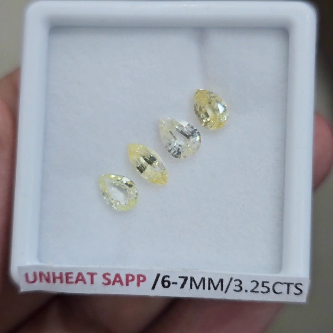 Box Of Natural Sri Lanka Unheated Sapphire  | 6-7mm | Pear & Marquise