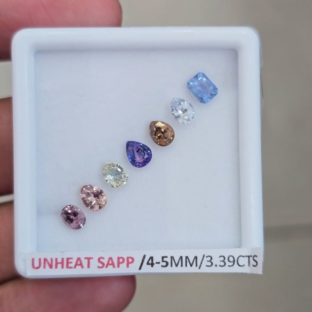 Box Of Natural Sri Lanka Unheated Sapphire  | 4-5mm | Mix