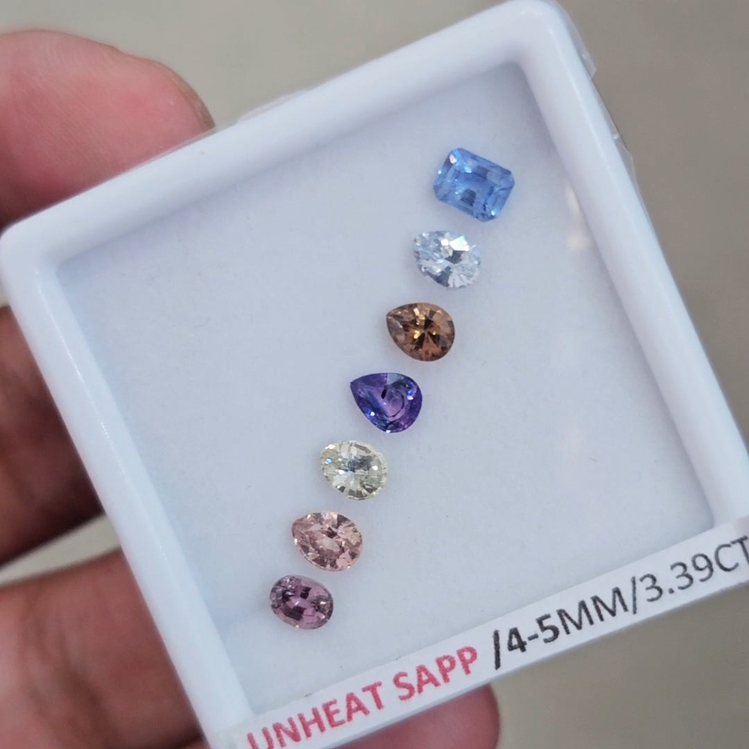 Box Of Natural Sri Lanka Unheated Sapphire  | 4-5mm | Mix