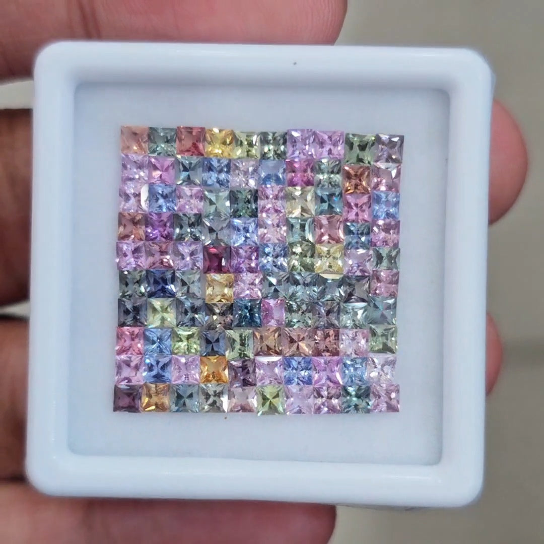 Box Of Natural Madagascar Unheated Sapphire  | 2.5mm | Square