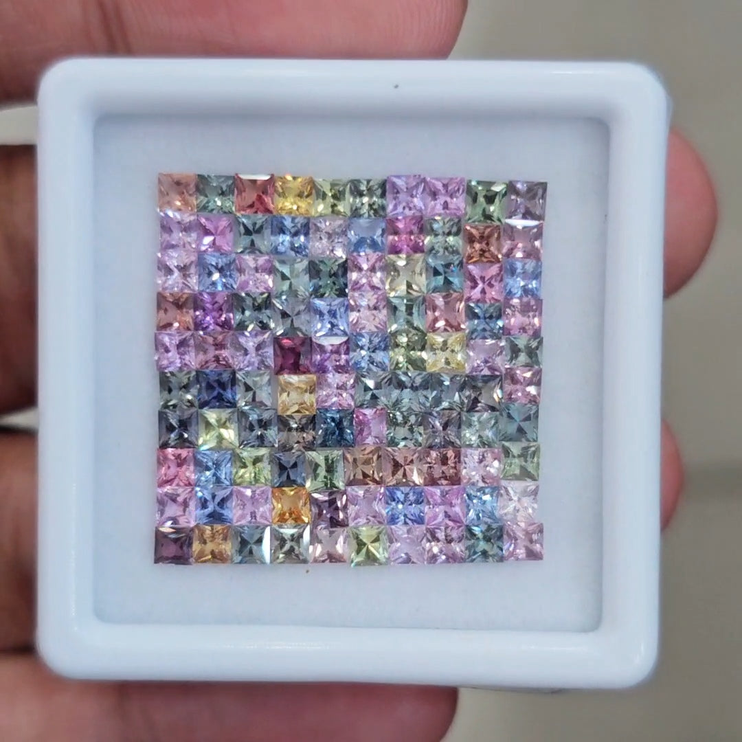 Box Of Natural Madagascar Unheated Sapphire  | 2.5mm | Square