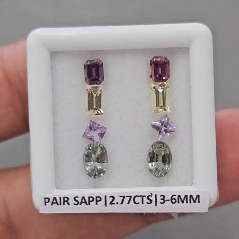 Pair Box Of Natural Sapphire  | 3-6mm | Mix Shape