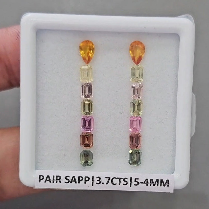 Pair Box Of Natural Sapphire  | 4-5mm | Rectangle & Pear