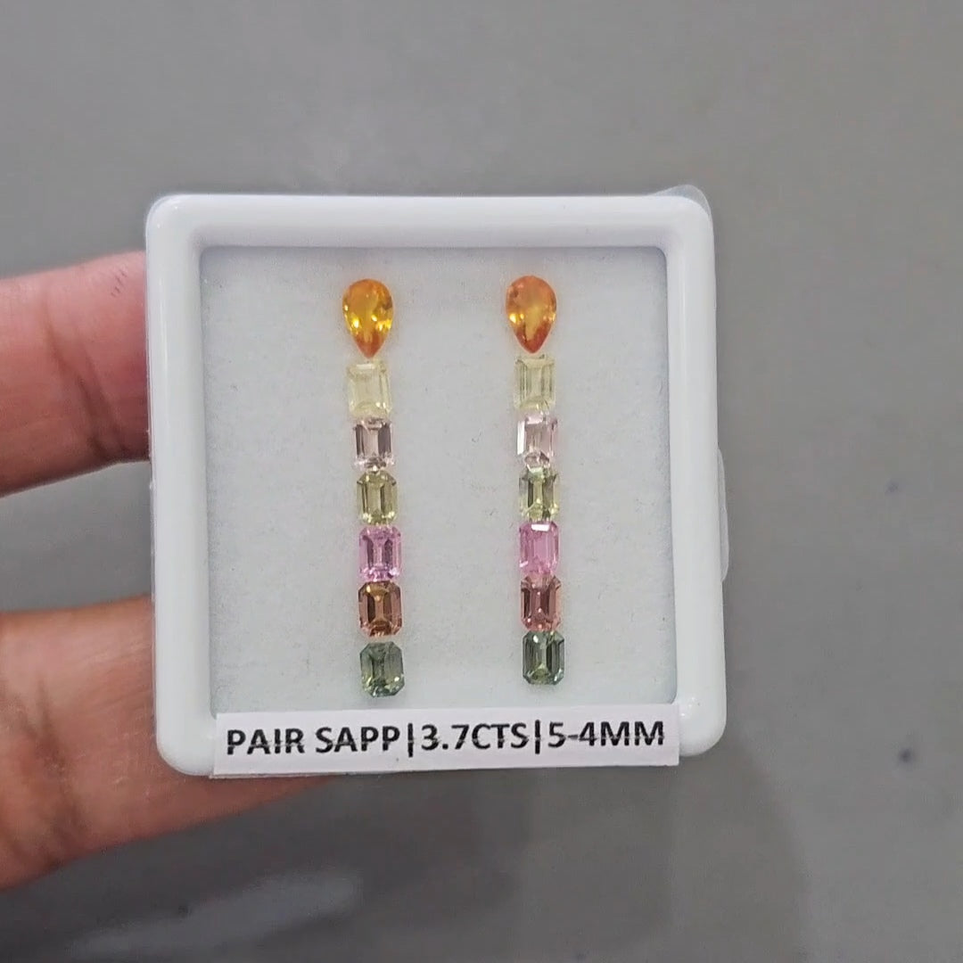 Pair Box Of Natural Sapphire  | 4-5mm | Rectangle & Pear