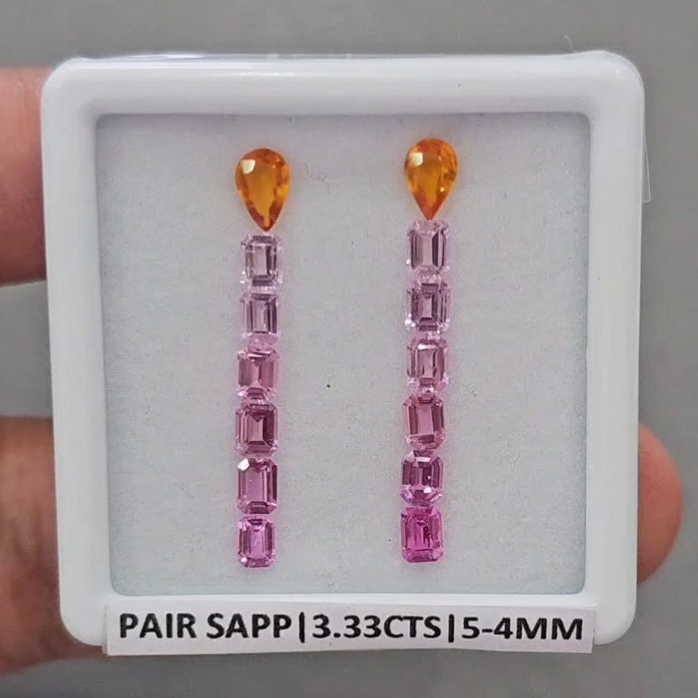 Pair Box Of Natural Sapphire  | 4-5mm | Rectangle & Pear