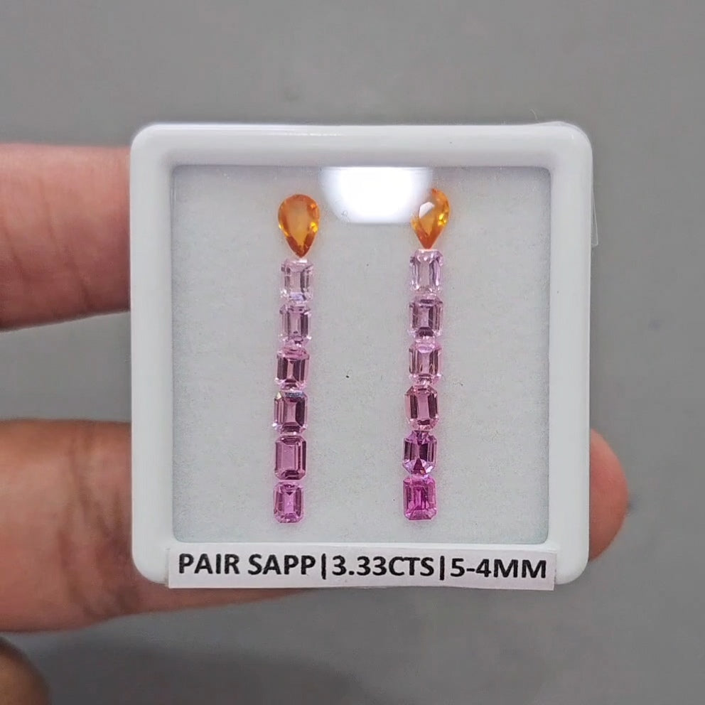 Pair Box Of Natural Sapphire  | 4-5mm | Rectangle & Pear