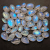 41 Pcs Natural Rainbow Moonstone Cabochons | 9-16mm | Shape: Mix - The LabradoriteKing
